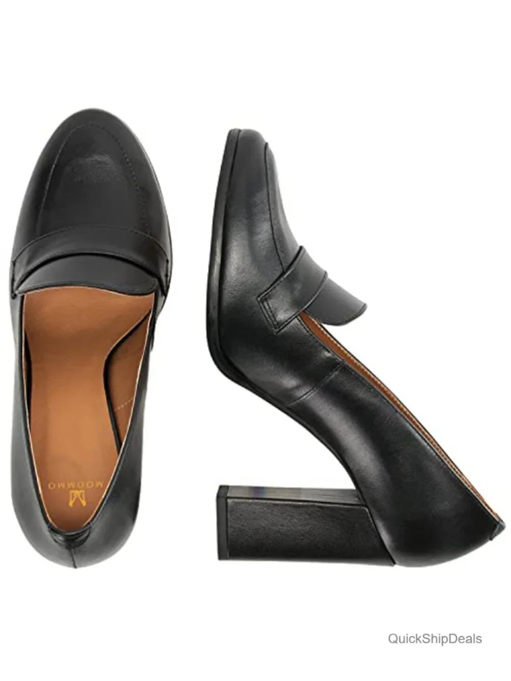Women's Chunky Block Heel Oxford Loafers Pumps Suede Slip On Office Shoes